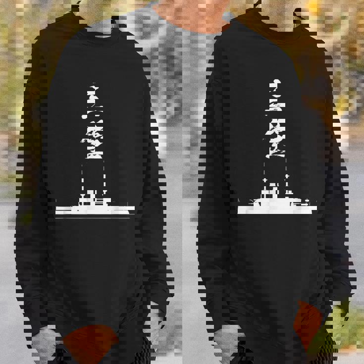 戦艦【三笠】軍艦 シルエット 日本 大日本帝国 海軍 帝国海軍 船 面白い ネタ 文字入り おもしろ ウケ狙い スウェットシャツ 彼への贈り物