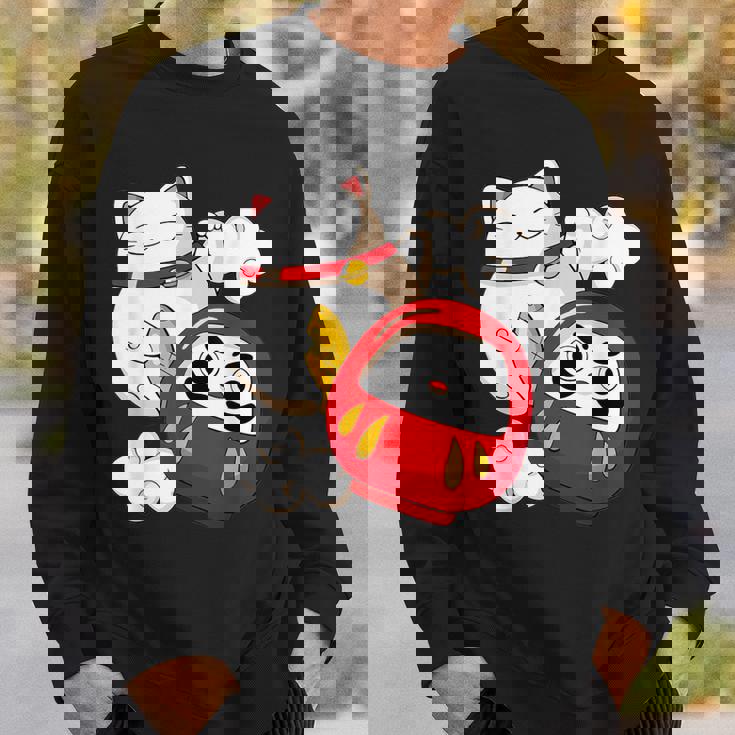 招き猫 招き猫だるま カワイイ スウェットシャツ 彼への贈り物