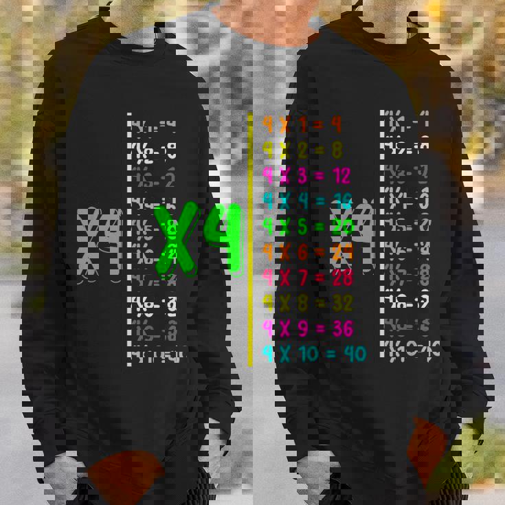 掛け算表4 小学生 算数の日 キッズ 男の子 スウェットシャツ 彼への贈り物