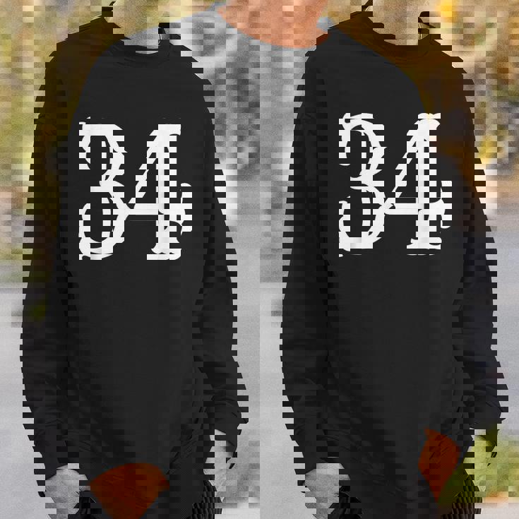 数字 34インチ ホワイト 大 太字 アメリカンウエストスタイル フォント スウェットシャツ 彼への贈り物