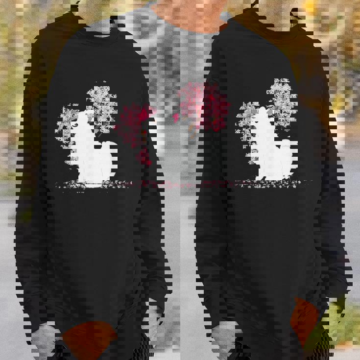 日本のかわいいさくら 桜 ジャパニーズスピッツ犬 スウェットシャツ 彼への贈り物