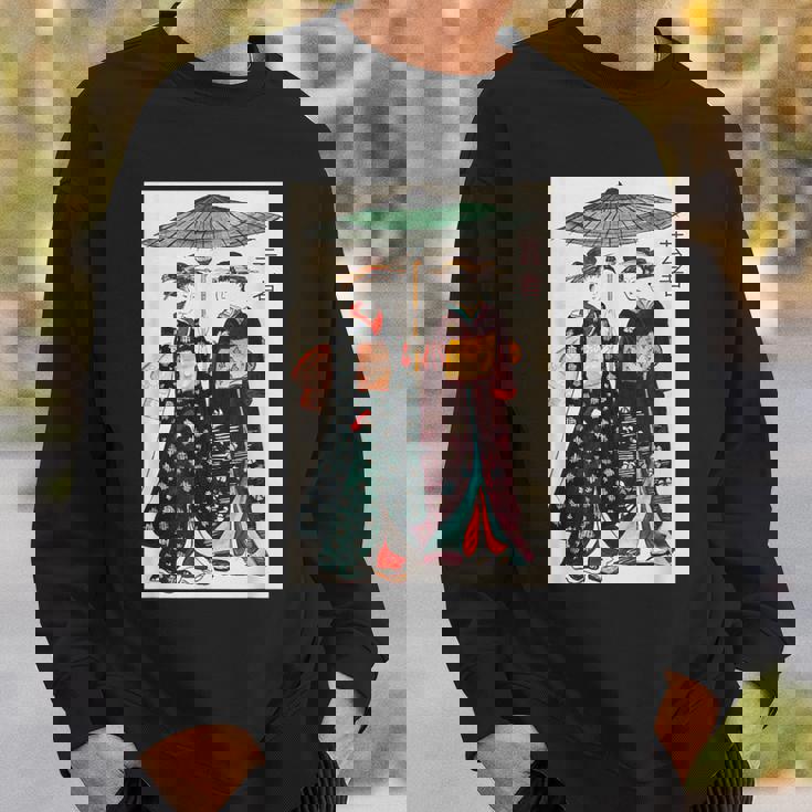 日本の伝統芸者 絵画 アート 水彩 お土産 スウェットシャツ 彼への贈り物