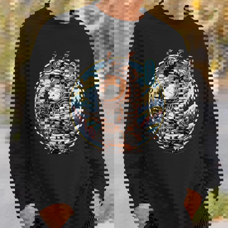 日本の侍カピバラのタトゥー、かわいい忍者カピバラ スウェットシャツ 彼への贈り物