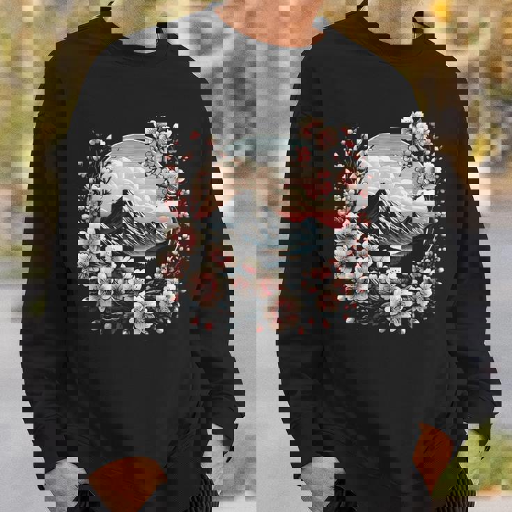 日本の桜 ピンク 桜 富士山 自然 アート スウェットシャツ 彼への贈り物