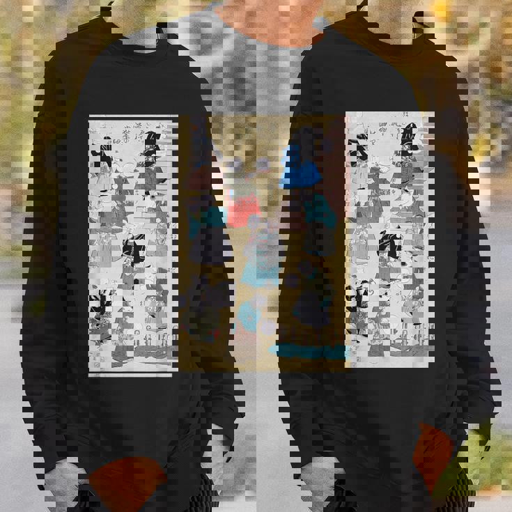 日本の猫 歌川国芳 流行猫の曲鞠 ヴィンテージ浮世絵 芸術の美的 日本の伝統美術 スウェットシャツ 彼への贈り物