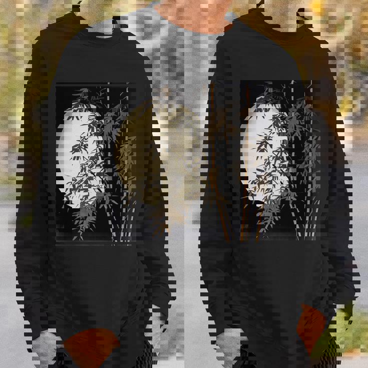 日本の竹と月 長袖tシャツ スウェットシャツ 彼への贈り物