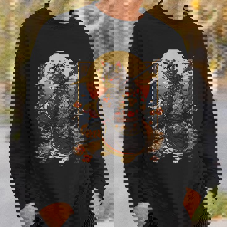 日本の芸術 猫 忍者 浮世絵 アニメスタイル サムライキャット スウェットシャツ 彼への贈り物