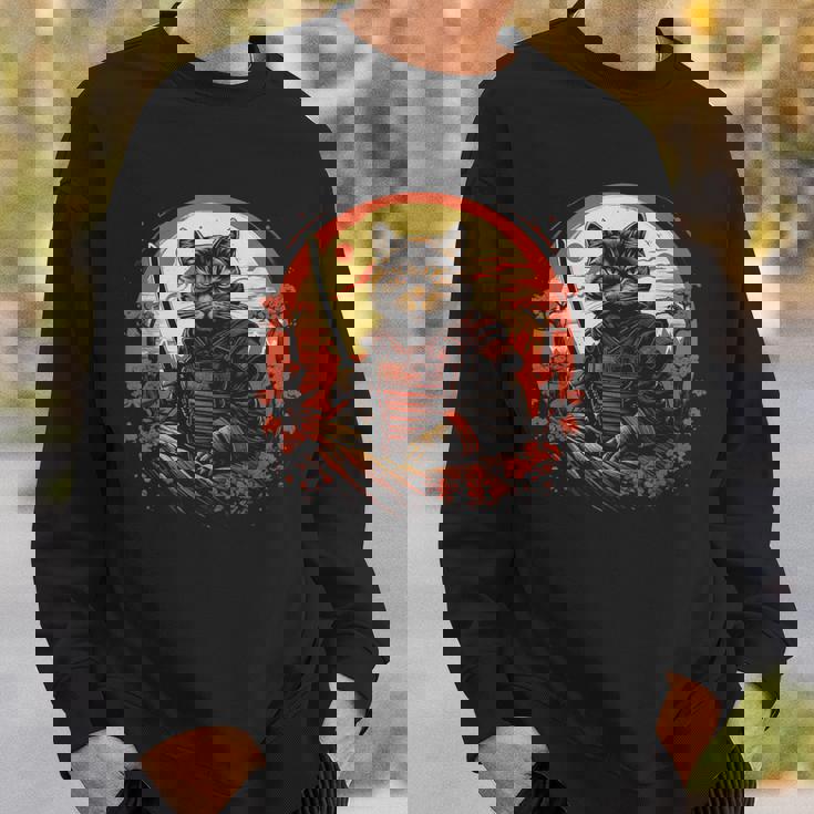 日本の芸術 猫 忍者 浮世絵 アニメスタイル サムライキャット 猫好き 愛猫家 ペット 猫飼い 可愛い ネコ ねこ 猫 スウェットシャツ 彼への贈り物