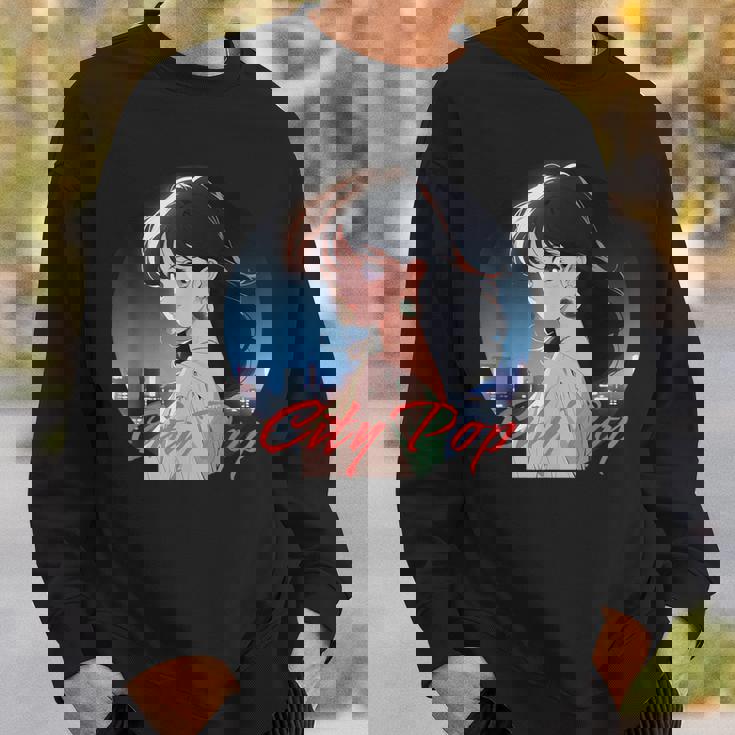 日本アニメ風 シティポップガール スウェットシャツ 彼への贈り物