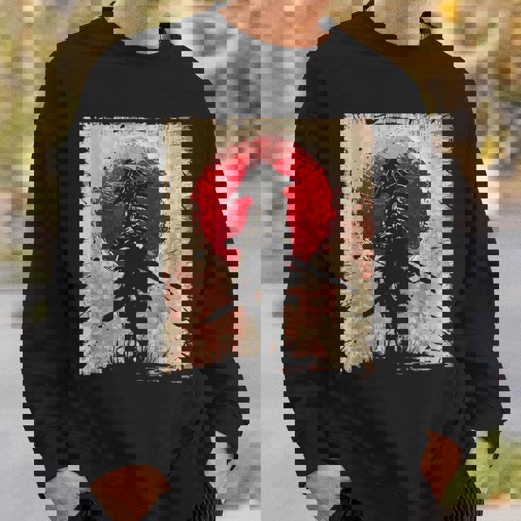 日本アート サムライ ビンテージ ファイター レトロデザイン スウェットシャツ 彼への贈り物