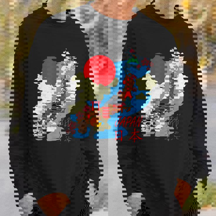 日本地図日本 涼しいのお土産 スウェットシャツ 彼への贈り物