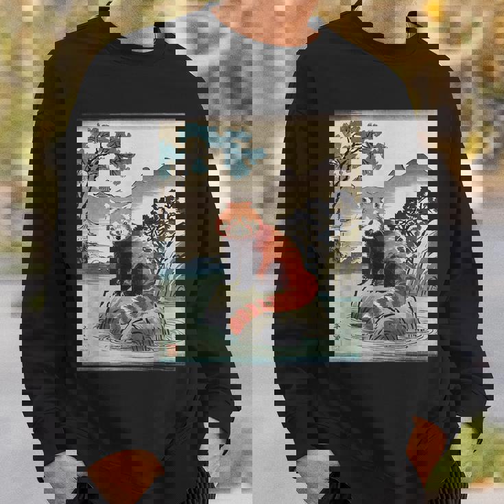 日本美術 レッサーパンダ 京斎 ヴィンテージ 日本 作品 スウェットシャツ 彼への贈り物