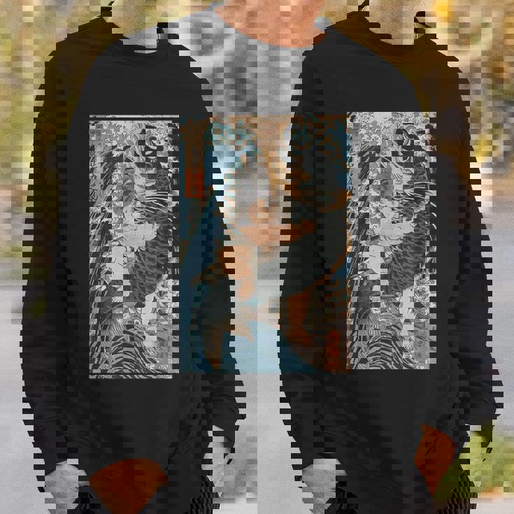 日本美術 戦闘機 相撲 鯉 海波 国吉 浮世絵 スウェットシャツ 彼への贈り物