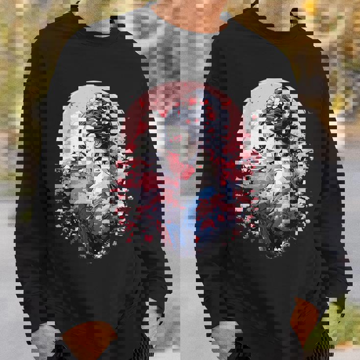 日本美術 浮世絵 アニメ 芸者 桜 富士山 スウェットシャツ 彼への贈り物