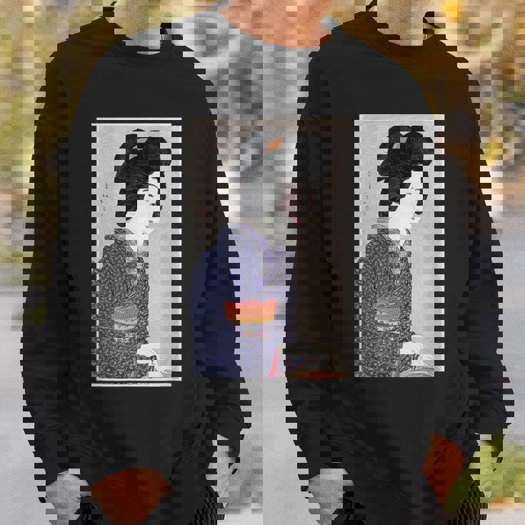 日本美術 芸者 日本木版 新版画美人画 スウェットシャツ 彼への贈り物