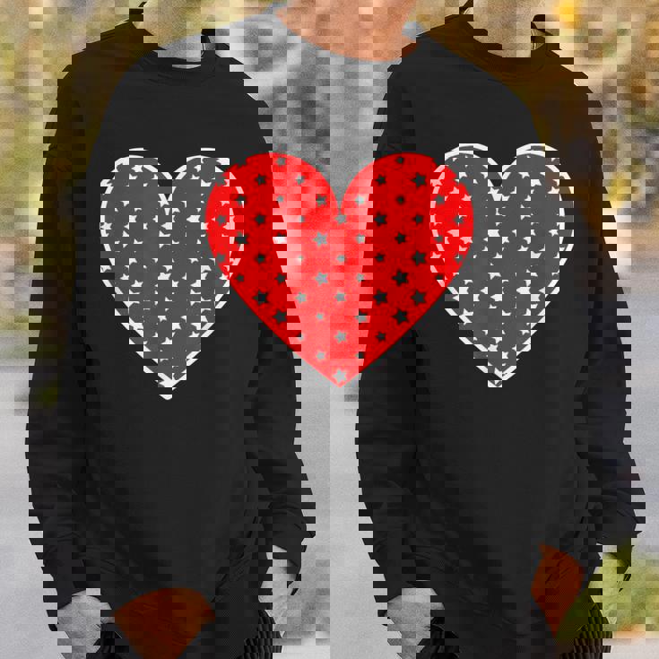 星柄のグラフィックハートプリント。 スウェットシャツ 彼への贈り物