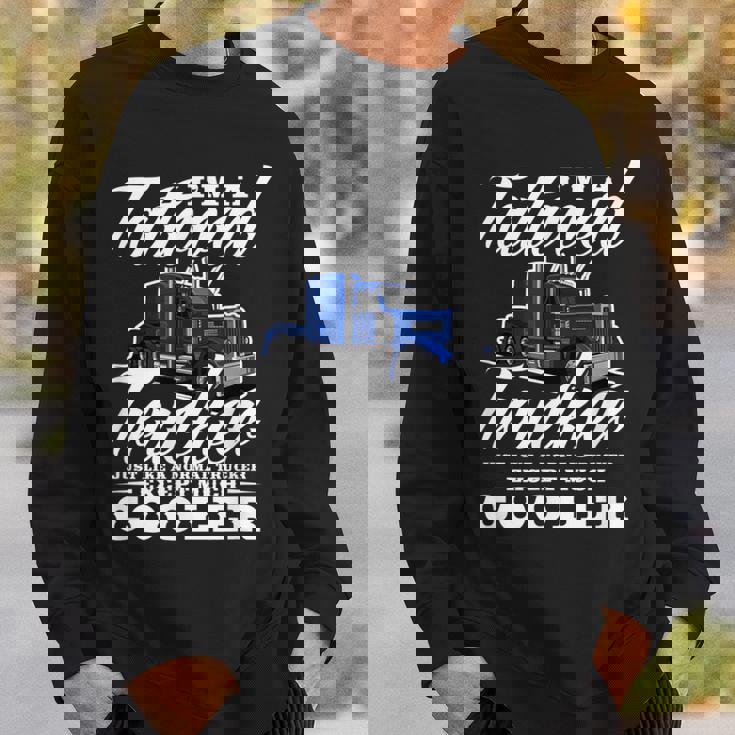 メンズ 普通のトラッカービッグリグトラックドライバーのようなタトゥーの入ったトラッカー スウェットシャツ 彼への贈り物