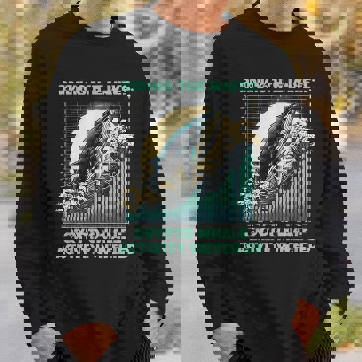 暗号通貨の波に乗るクジラの活動仮想通貨 スウェットシャツ 彼への贈り物