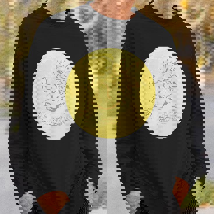 月 に映る 鳥獣戯画 兎 デザイン ウサギ うさぎ メンズ レディース キッズ 和風 和柄 グラフィック スウェットシャツ 彼への贈り物