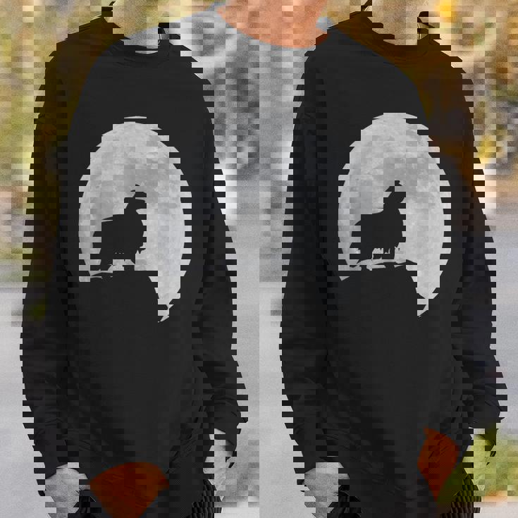 月と犬のシルエット シェルティーシェットランドシープドッグ スウェットシャツ 彼への贈り物