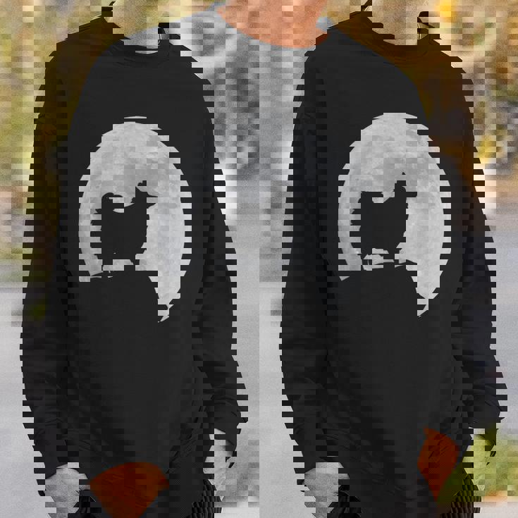 月と犬のシルエット ポンポメラニアン スウェットシャツ 彼への贈り物