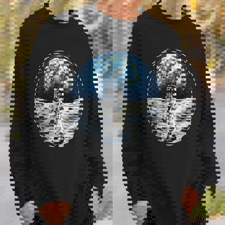 月面着陸 地球 グラフィック スウェットシャツ 彼への贈り物