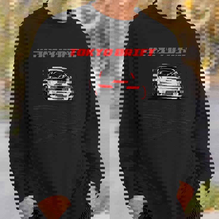 東京 ドリフトカー ジャパン ドリフトレーサー ドーナツ 運転 横向き スウェットシャツ 彼への贈り物