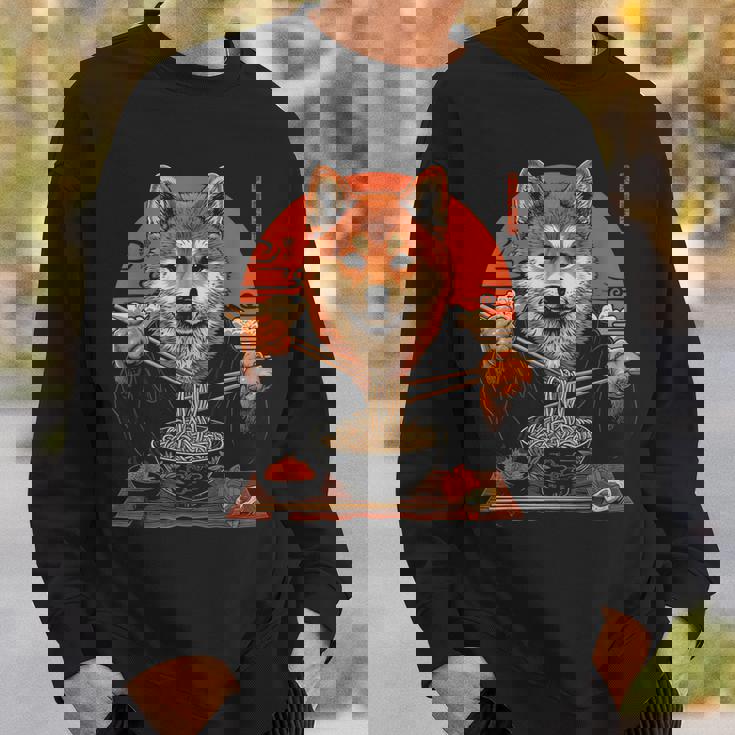 柴犬 ラーメン 麺 日本犬好き アニメ デザイン スウェットシャツ 彼への贈り物