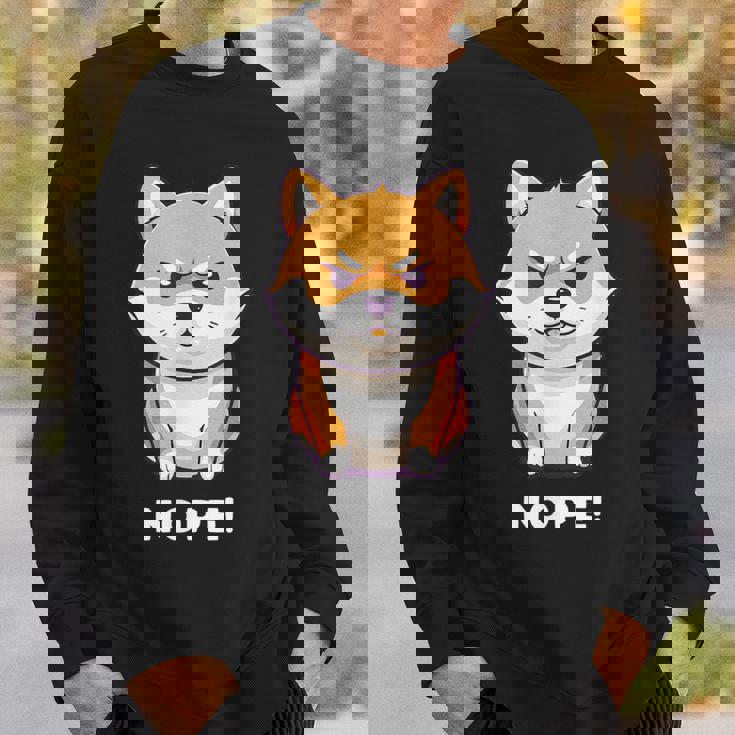 柴犬 犬 赤柴 怒柴 拒否柴 嫌です 怒った犬 かわいい おもしろ スウェットシャツ 彼への贈り物