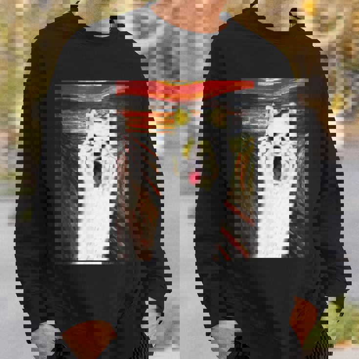 柴犬 面白いtシャツ 犬 ムンクの叫び かわいい メンズ 子供 おもしろ 服 グッズ ネタ わんこ イヌ スウェットシャツ 彼への贈り物