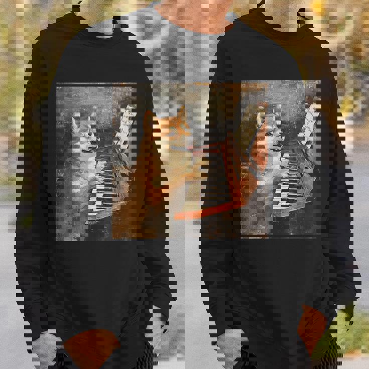 柴犬ピアノ犬 スウェットシャツ 彼への贈り物