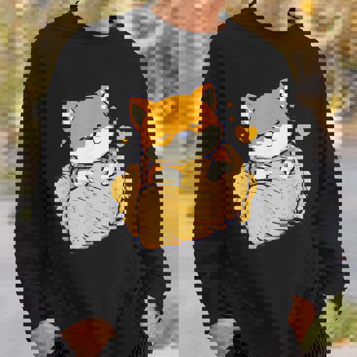 柴犬寝パジャマナイトタイムかわいいグラフィックネグリジェ スウェットシャツ 彼への贈り物