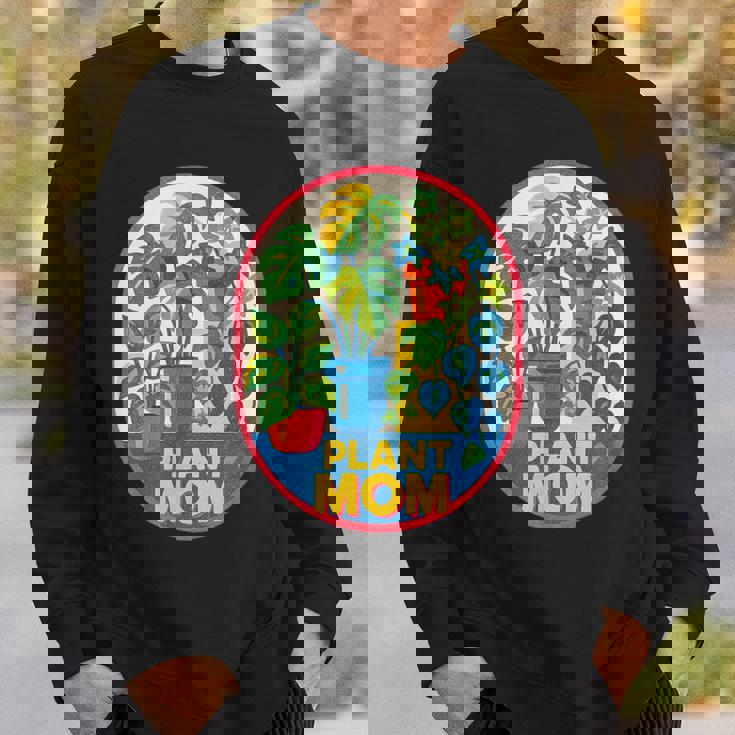 植物 ママ イラスト ポトス モンステラ 観葉植物愛好家 スウェットシャツ 彼への贈り物