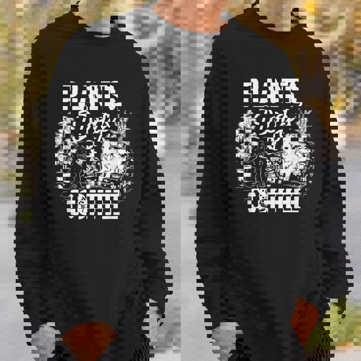 植物 犬 コーヒー おもしろ ガーデニング 犬好き ギフト スウェットシャツ 彼への贈り物