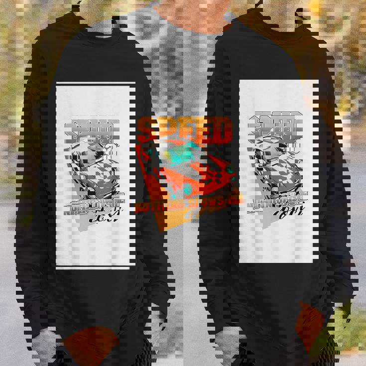 楽しいクールなレーシングカーイラスト スウェットシャツ 彼への贈り物