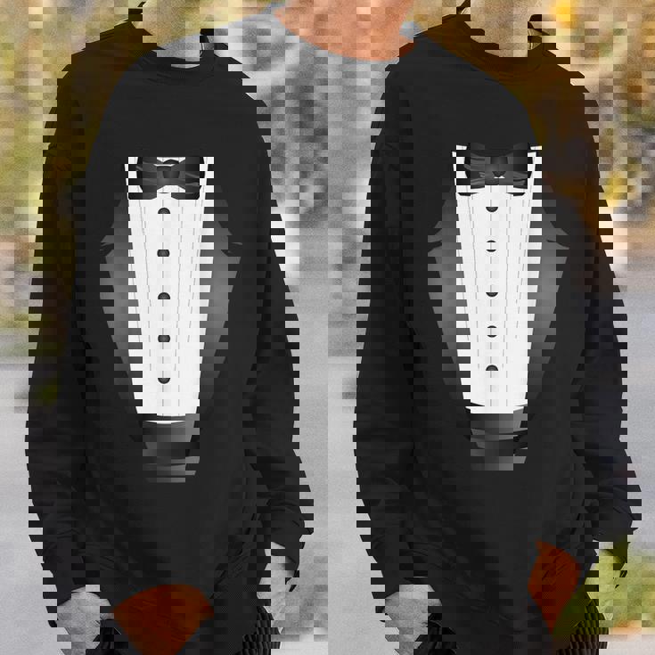 楽しいブラックタイ イベント チーム 新郎 フェイク タキシード スウェットシャツ 彼への贈り物