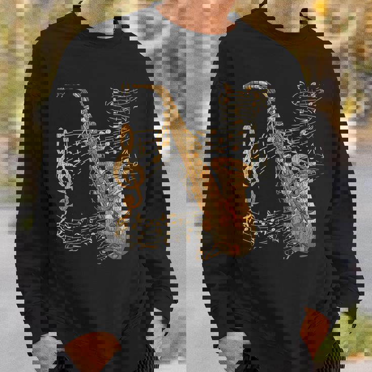 楽器 ト音記号 サックス奏者 音楽サックス スウェットシャツ 彼への贈り物