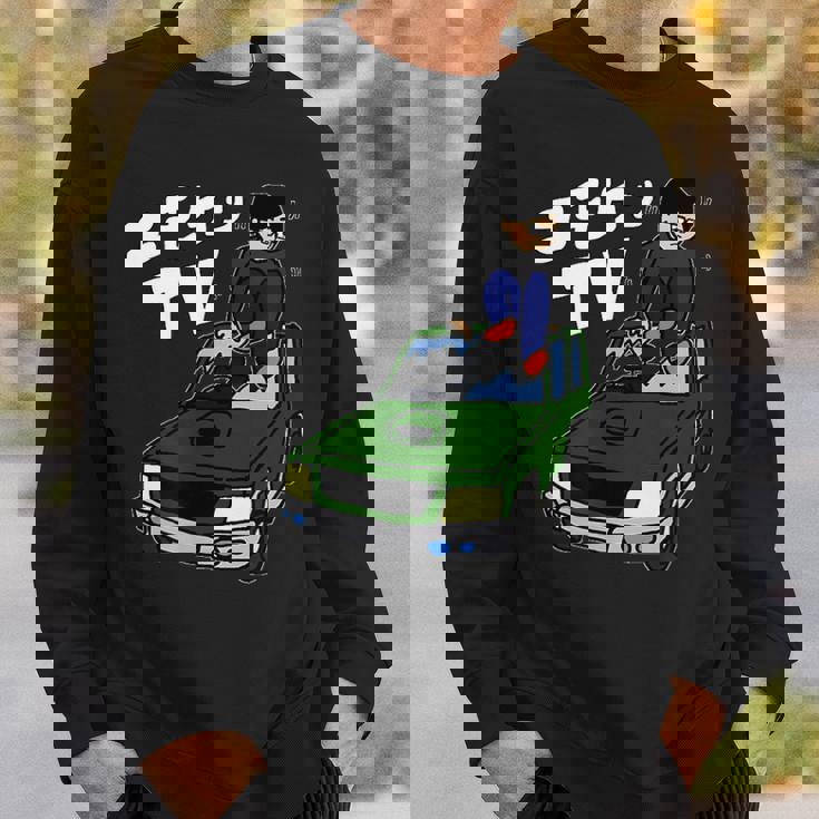 横転した車の屋根を板金するようす スウェットシャツ 彼への贈り物