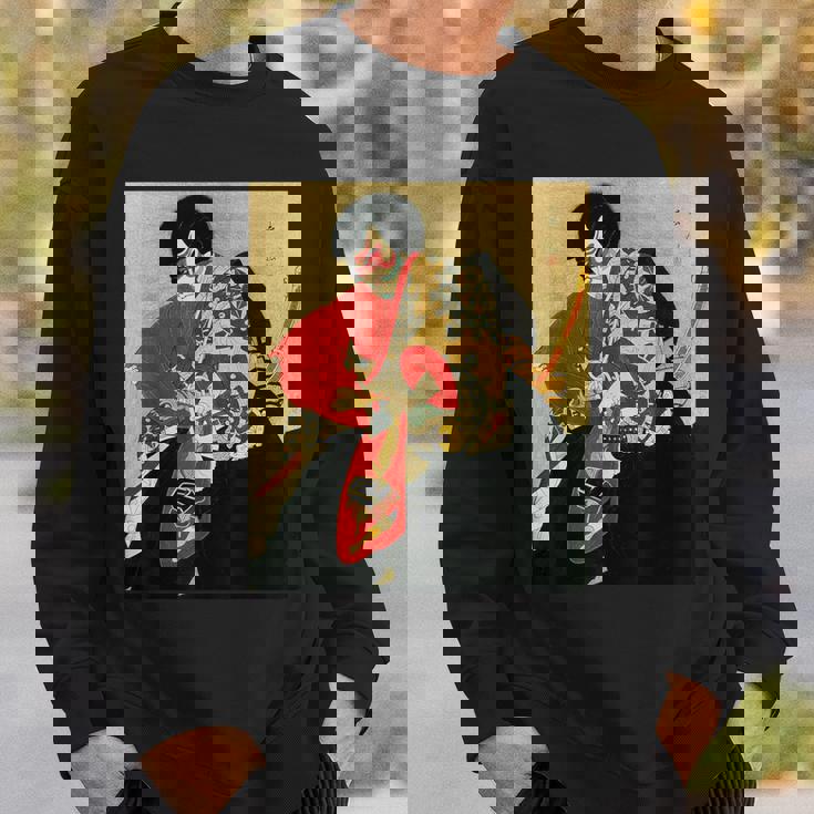 歌舞伎 俳優 日本劇出演者 四世片岡市蔵 上使の弁慶 役者絵 スウェットシャツ 彼への贈り物