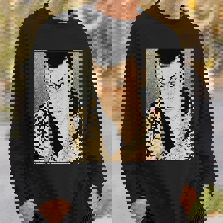 歌舞伎 演劇 俳優 サムライ 俊泉 日本のビンテージアート スウェットシャツ 彼への贈り物