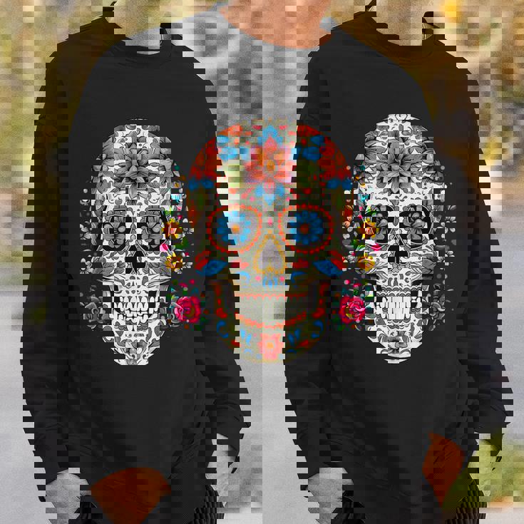 死者の日 シュガースカル 花柄 メキシコの日 カラベラデー スウェットシャツ 彼への贈り物