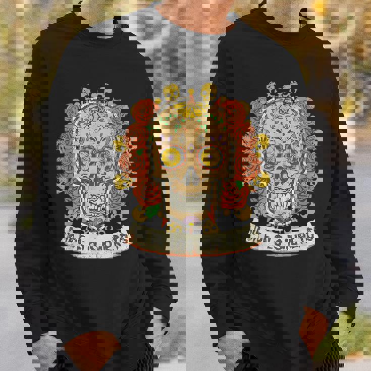 死者の日メキシカンシュガースカルフローラルセレブレーション スウェットシャツ 彼への贈り物