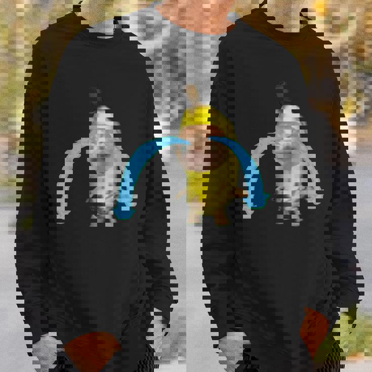 泣いているバナナ猫 スウェットシャツ 彼への贈り物