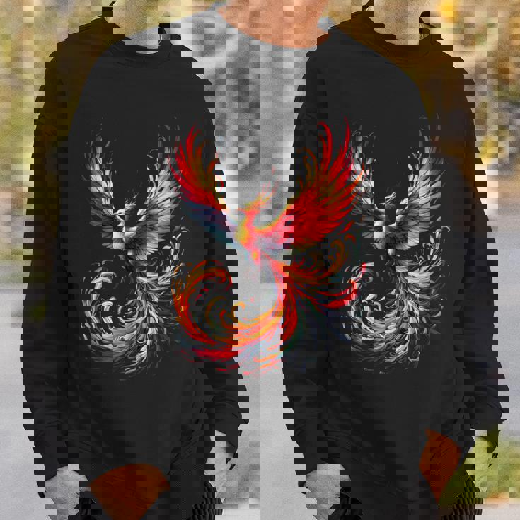 火の鳥 不死鳥 神話上の鳥 立ち上がり 再び生まれる 灰 長袖tシャツ スウェットシャツ 彼への贈り物
