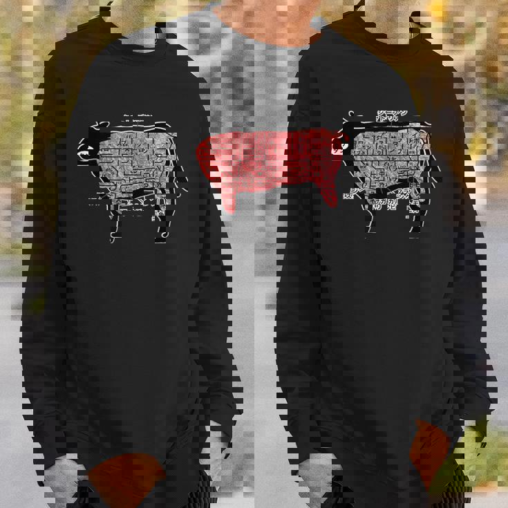 焼肉 カルビ 牛肉 焼肉定食 部位 面白い おもしろ ユーモア ギャグ お笑い スウェットシャツ 彼への贈り物