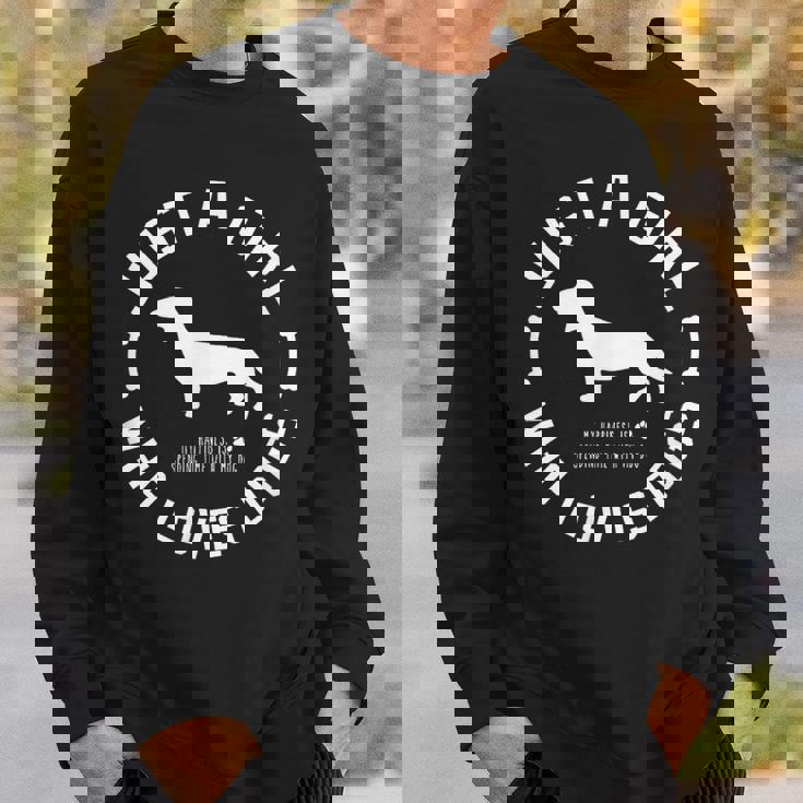 犬 おもしろ おしゃれ イヌ 可愛い ダックスフンド ミニチュアダックス シルエット スウェットシャツ 彼への贈り物