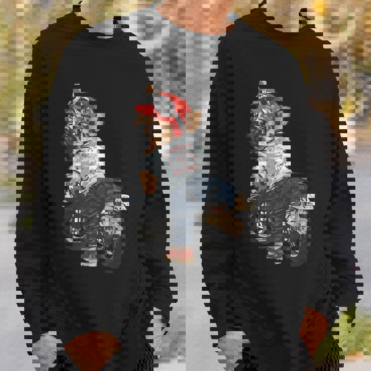 犬 おもしろ バイク オートバイ ライダース バイカー 面白い いぬ スウェットシャツ 彼への贈り物