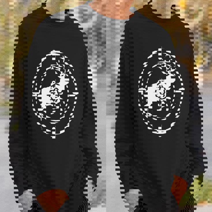 狩猟 射撃 猟師 熊 鹿 猟 ハンター 心電図 おもしろ グッズ 服 面白いtシャツ ライフル ネタ メンズ スウェットシャツ 彼への贈り物