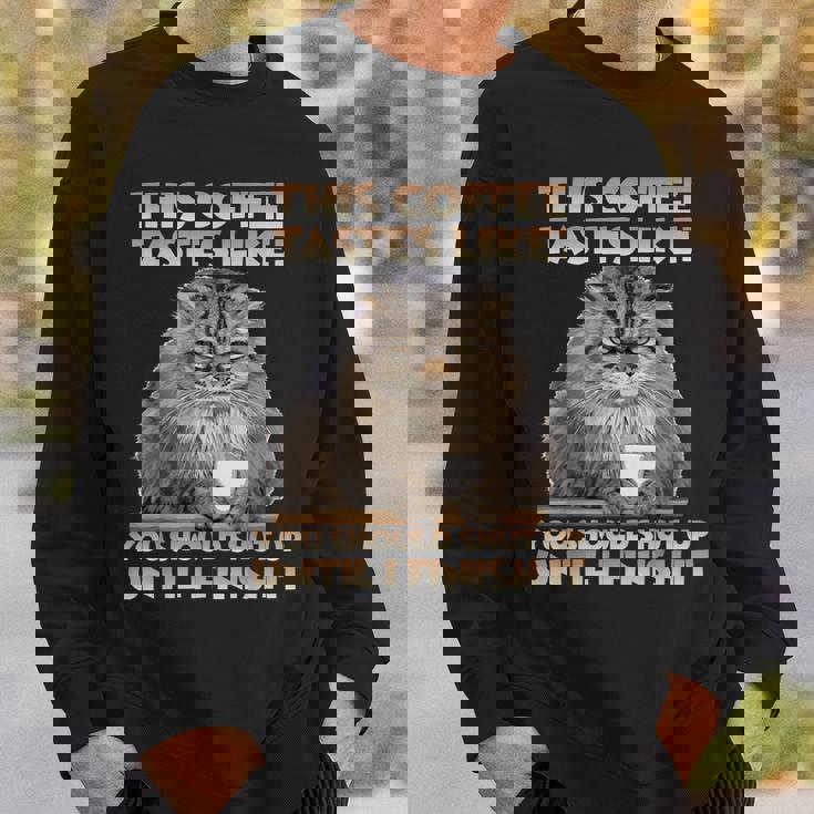 猫朝のイライラとコーヒー愛好家向け T パラス猫 スウェットシャツ 彼への贈り物