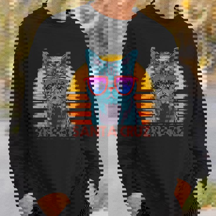 猫 ねこねこ サンタクルーズ カリフォルニア州 レトロ スウェットシャツ 彼への贈り物